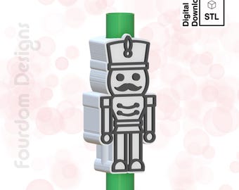 Nutcracker Straw Topper STL File for 3D Printing - Digital Download