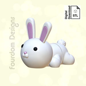Bunny Flexi STL File for 3D Printing Flexi Print In Place Articulating Wiggle Pet - Digital Download
