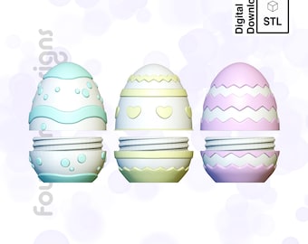 3D Printed Easter Egg STL File: Print-in-Place Mystery Egg (Digital Download)
