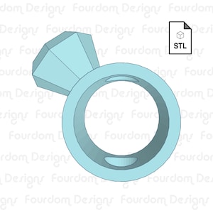 Diamond Ring Straw Topper Straw Buddy STL File for 3D Printing - Digital Download