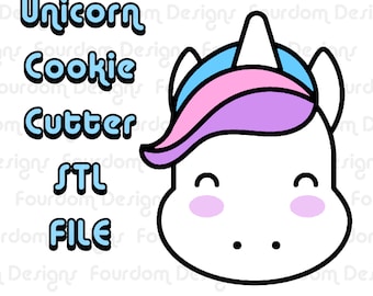 Unicorn Cookie Cutter STL File: 3D Printing Model (Digital Download)