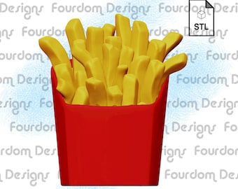Fries Keychain STL File for 3D Printing - Digital Download