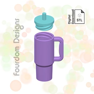 Trek Tumbler Schlüsselanhänger mit abnehmbarem Schraubverschluss Pill Box STL File für 3D Druck - Digital Download