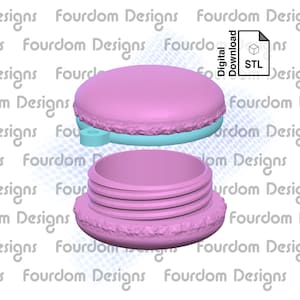 Macaron Schlüsselanhänger mit abnehmbarem Schraubverschluss Pill Box Hex STL-Datei für 3D Druck - Digitaler Download