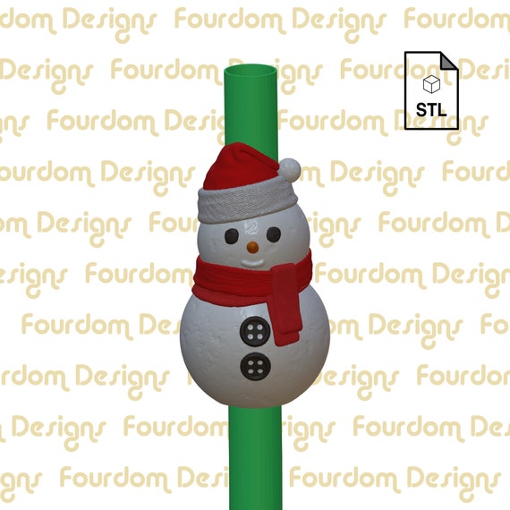 Christmas Bundle Straw Toppers STL Files for 3D Printing.