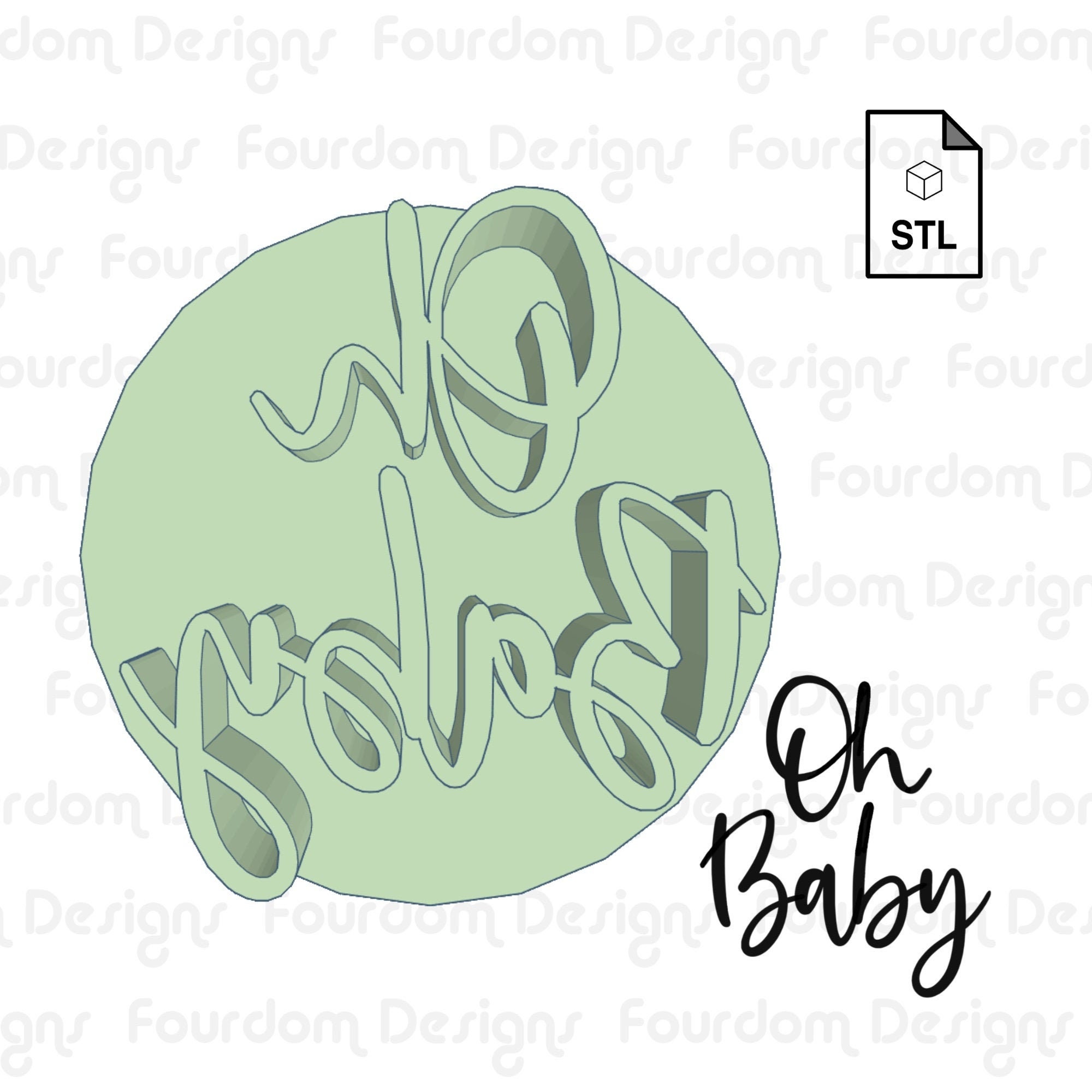 Oh Baby Cookie Stamp STL File Digital Download for Cookie Etsy