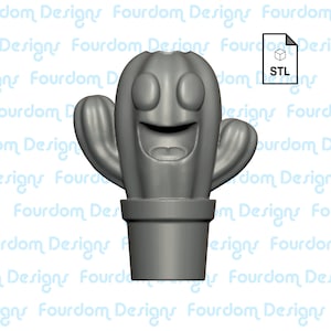 Cactus Kawaii Straw Topper STL File for 3D Printing - Digital Download