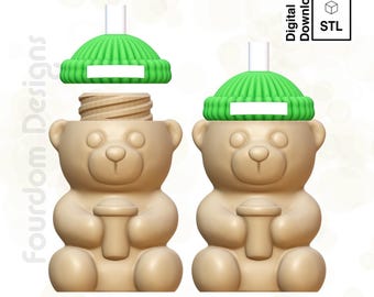 Coffee Bear Pill Box STL File 3MF File for 3D Printing (Digital Download)