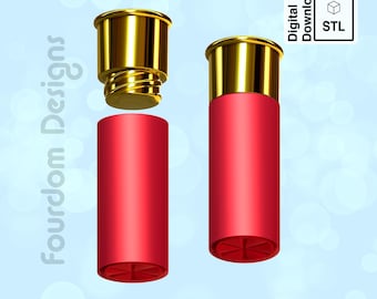 Shotgun Shell Pill Box STL File for 3D Printing (Digital Download)