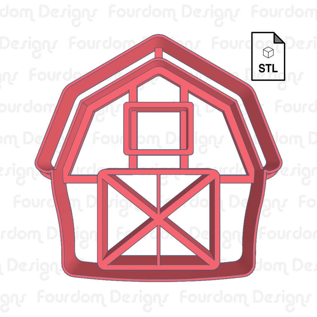 Barn Digital Download STL File for Cookie Cutter Fondant Cutter Clay ...