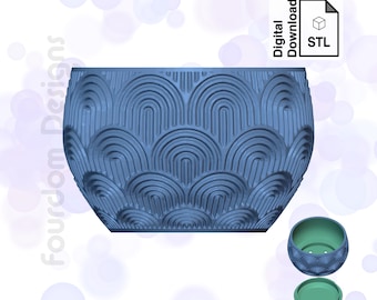 Maceta arcoíris con tapa extraíble, archivo STL para impresión 3D - Descarga digital