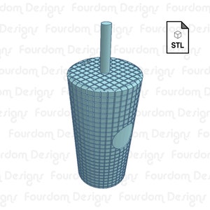 Grid Tumbler Keychain STL File for 3D Printing - Digital Download
