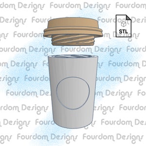 Kaffeetasse Schlüsselanhänger mit abnehmbarem Schraubverschluss Pill Box Hex STL-Datei für 3D Druck - Digital Download