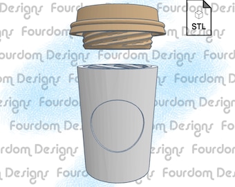 Coffee Cup Keychain STL File: Removable Pill Box (Digital Download)