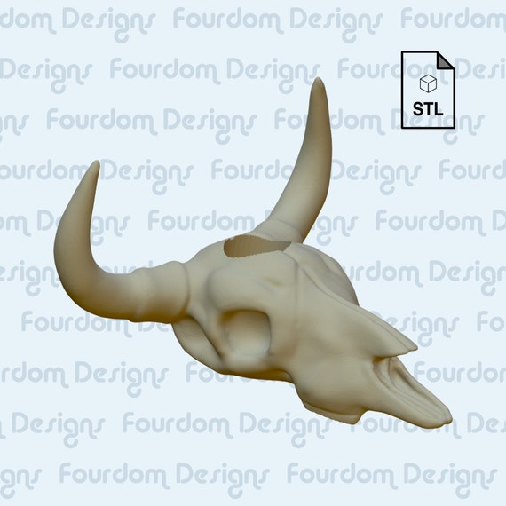 Longhorn Straw Topper STL File for 3D Printing - Digital Download
