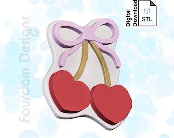 Charm para bolso Cherries Bogg (archivo STL para impresión 3D) - Descarga digital