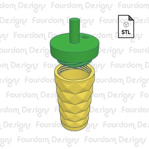 Ananas-Becher-Schlüsselanhänger mit abnehmbarer Schraubverschluss-Pillendose, STL-Datei für 3D-Druck – digitaler Download