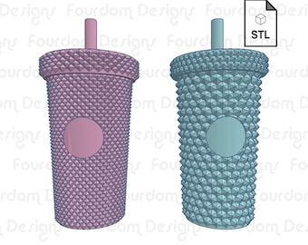 Studded Tumbler Keychain STL File for 3D Printing - Digital Download
