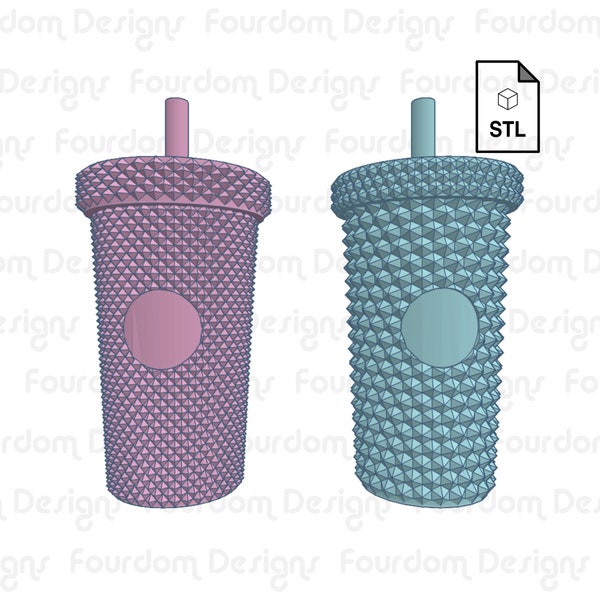 Studded Tumbler Keychain STL File for 3D Printing - Digital Download