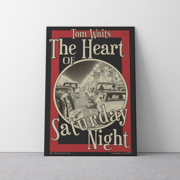 Tom Waits - Heart of Saturday Night Poster | Vintage Paperback Book Art