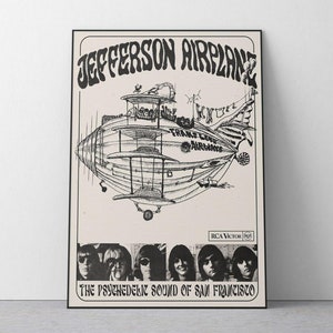 Jefferson Airplane Poster | Vintage Psychedelic Sound of San Francisco Print