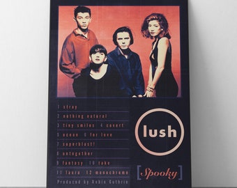 Lush - Spooky Liner Notes Poster | Retro Shoegaze Britpop Music Wall Art