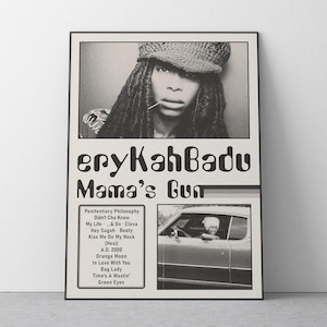 Póster de Erykah Badu - "Mama's Gun" / Arte mural neo-soul retro Y2K