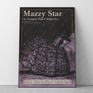Mazzy Star - So Tonight That I Might See Poster / Arte murale rock alternativa Dream Pop anni '90