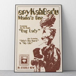 Erykah Badu - Poster di Mama's Gun / Y2k Neo-Soul Funk Music Wall Art