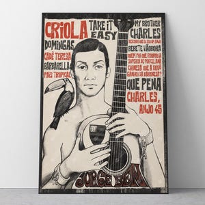 Jorge Ben Album-Poster | Retro 60s MPB Tropicalia Musik Wandbild