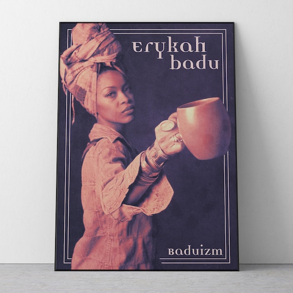 Erykah Badu Baduizm Poster | Retro 90er Jahre Neo-Soul Wandkunst