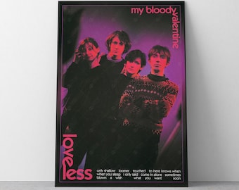 Pôster "Loveless" do My Bloody Valentine | Impressão artística retrô do álbum de música shoegaze/dream pop dos anos 90