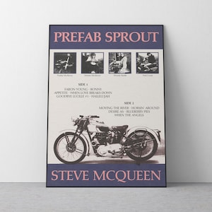 Vorgefertigtes Sprout Steve McQueen Album Poster | Retro 80er Jahre Jangle Pop Musik Wandkunst