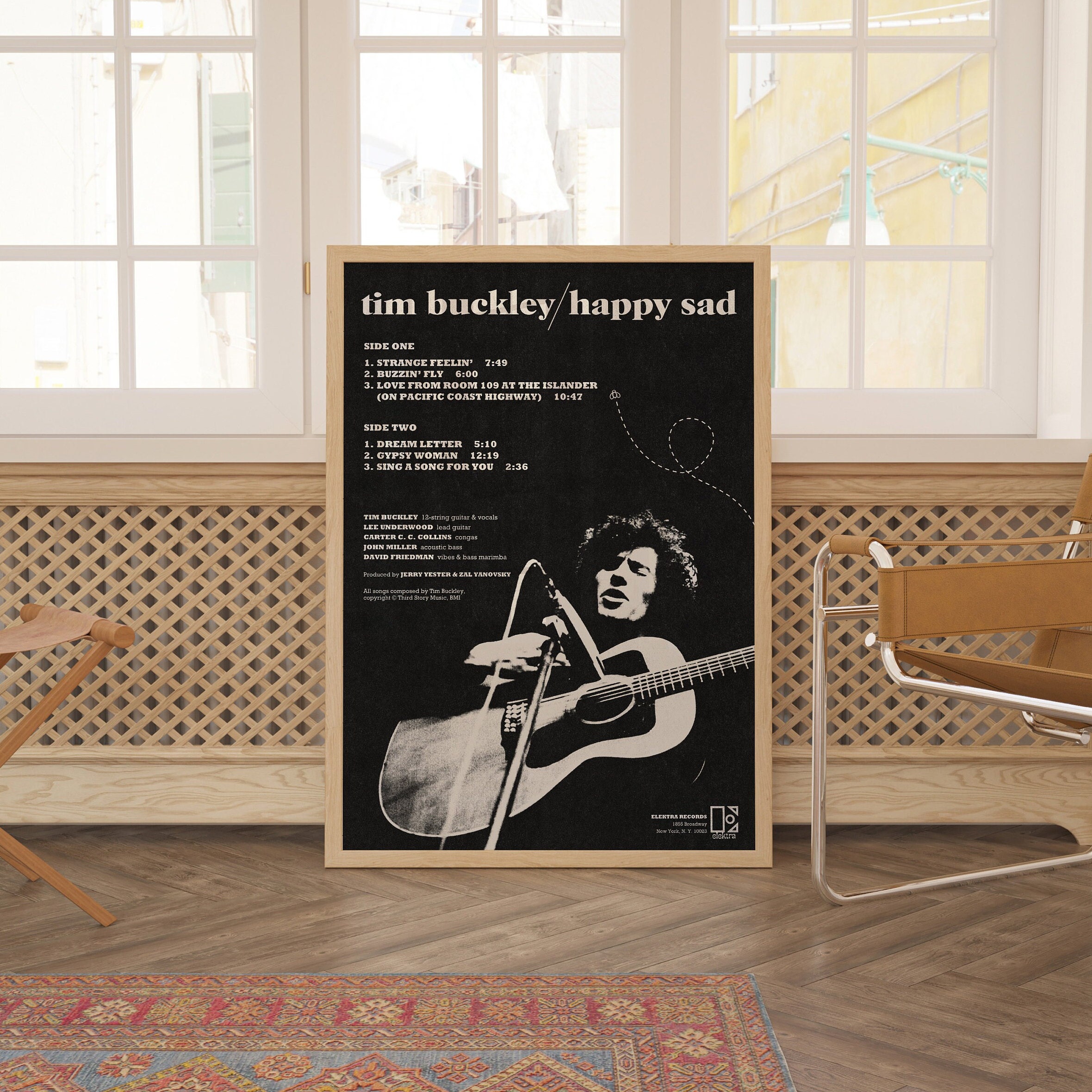 Tim Buckley Happy Sad Poster | Vintage 70s Folk Music Wall Art - Etsy