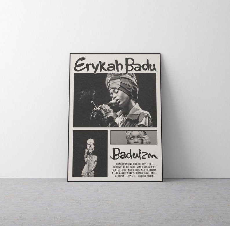 Erykah Badu Baduizm Poster | Retro 90s Neo-soul Album Art Print - Etsy