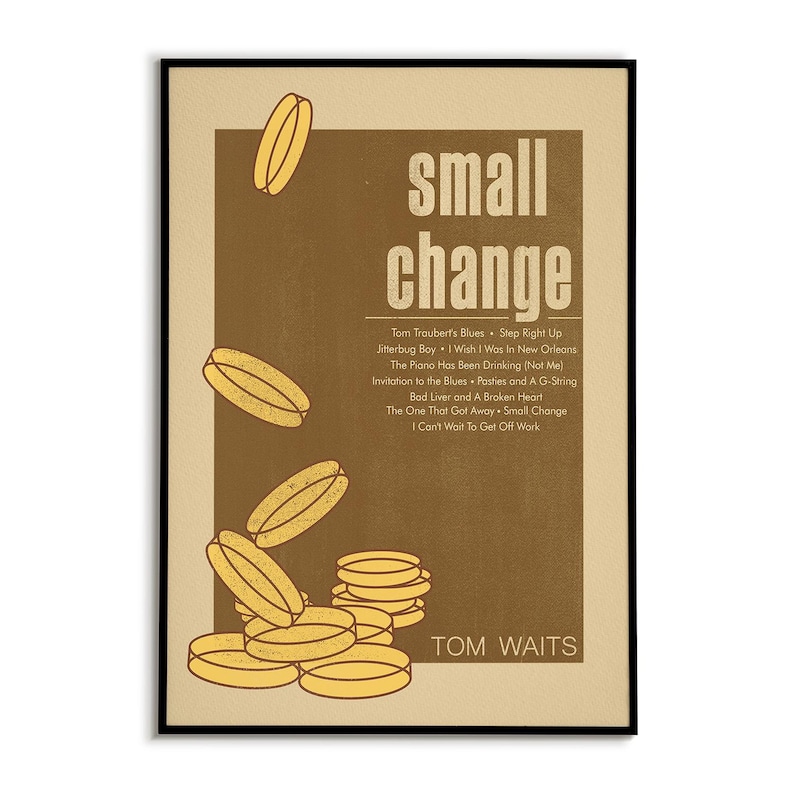 Tom Waits Small Change Poster | Mid-century Modern Art Book Cover - Etsy