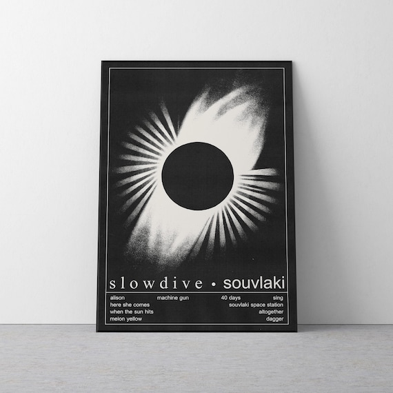 Slowdive Souvlaki Album Poster | 90s Shoegaze Music Wall Art