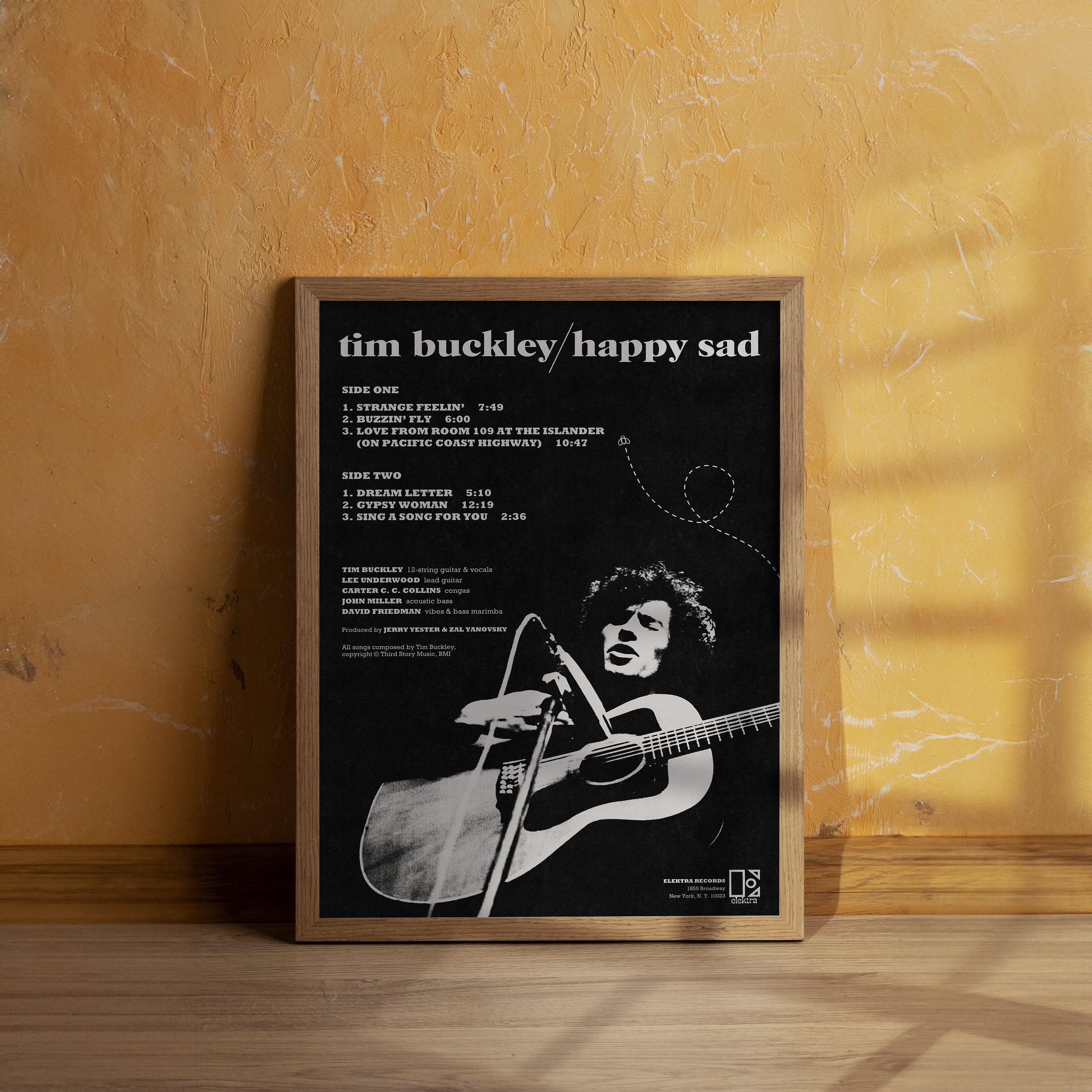 Tim Buckley Happy Sad Poster | Vintage 70s Folk Music Wall Art - Etsy