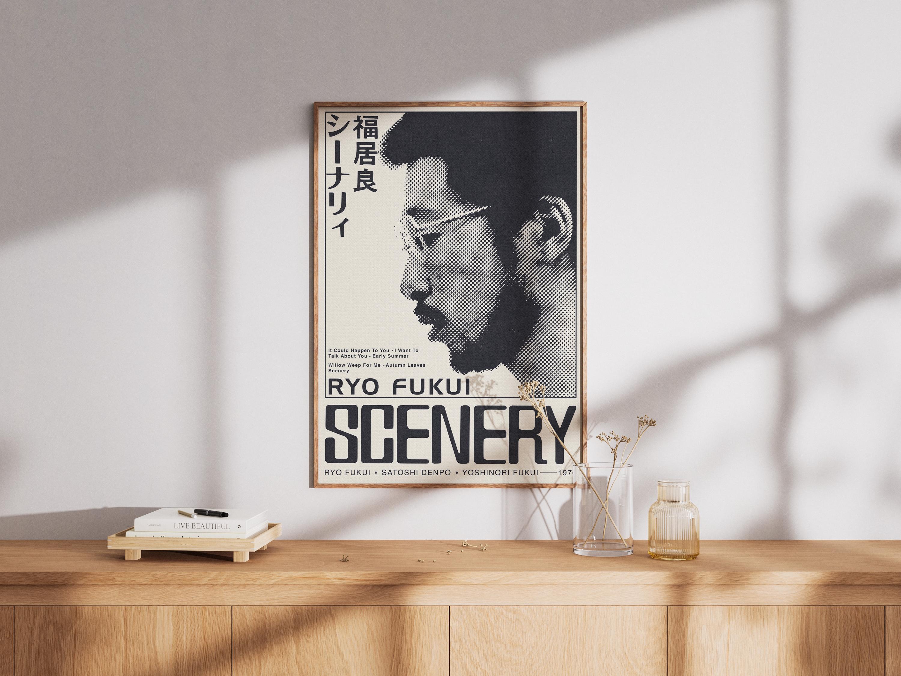 Ryo Fukui Scenery Album Poster | Retro 70s Japanese Jazz Music