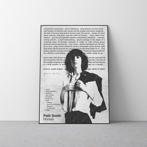 Patti Smith Horses Album Poster | Retro 70s Punk Singer Songwriter