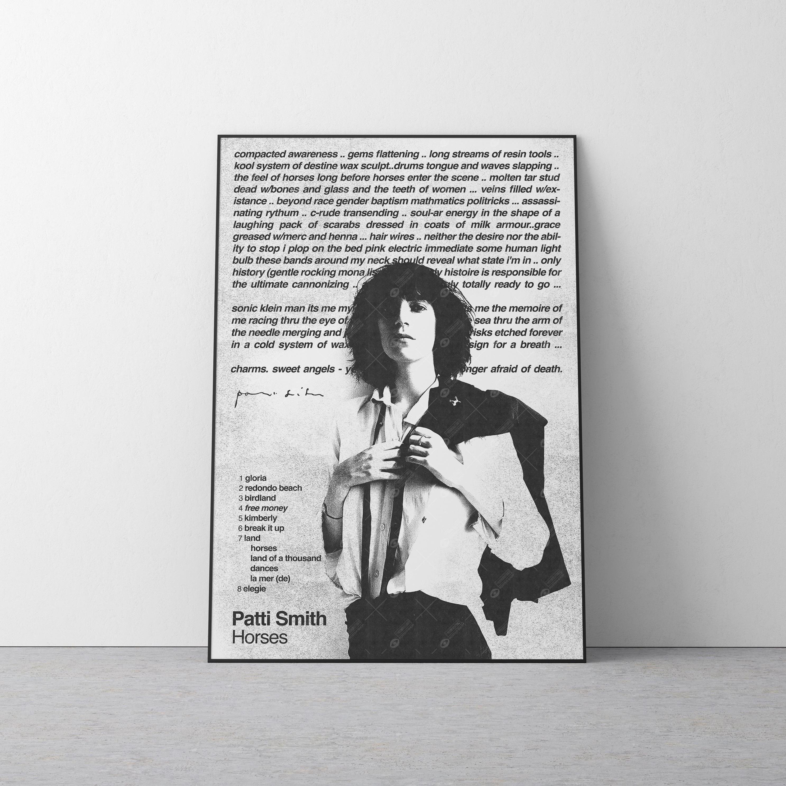 Patti Smith Horses Album Poster | Retro 70s Punk Singer Songwriter