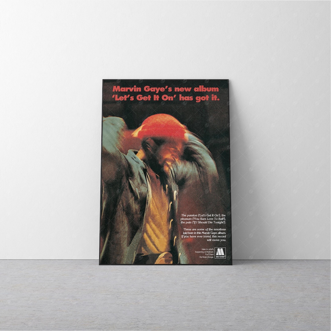 Marvin Gaye Let's Get It on Poster | Retro 70s Soul Music Wall Art