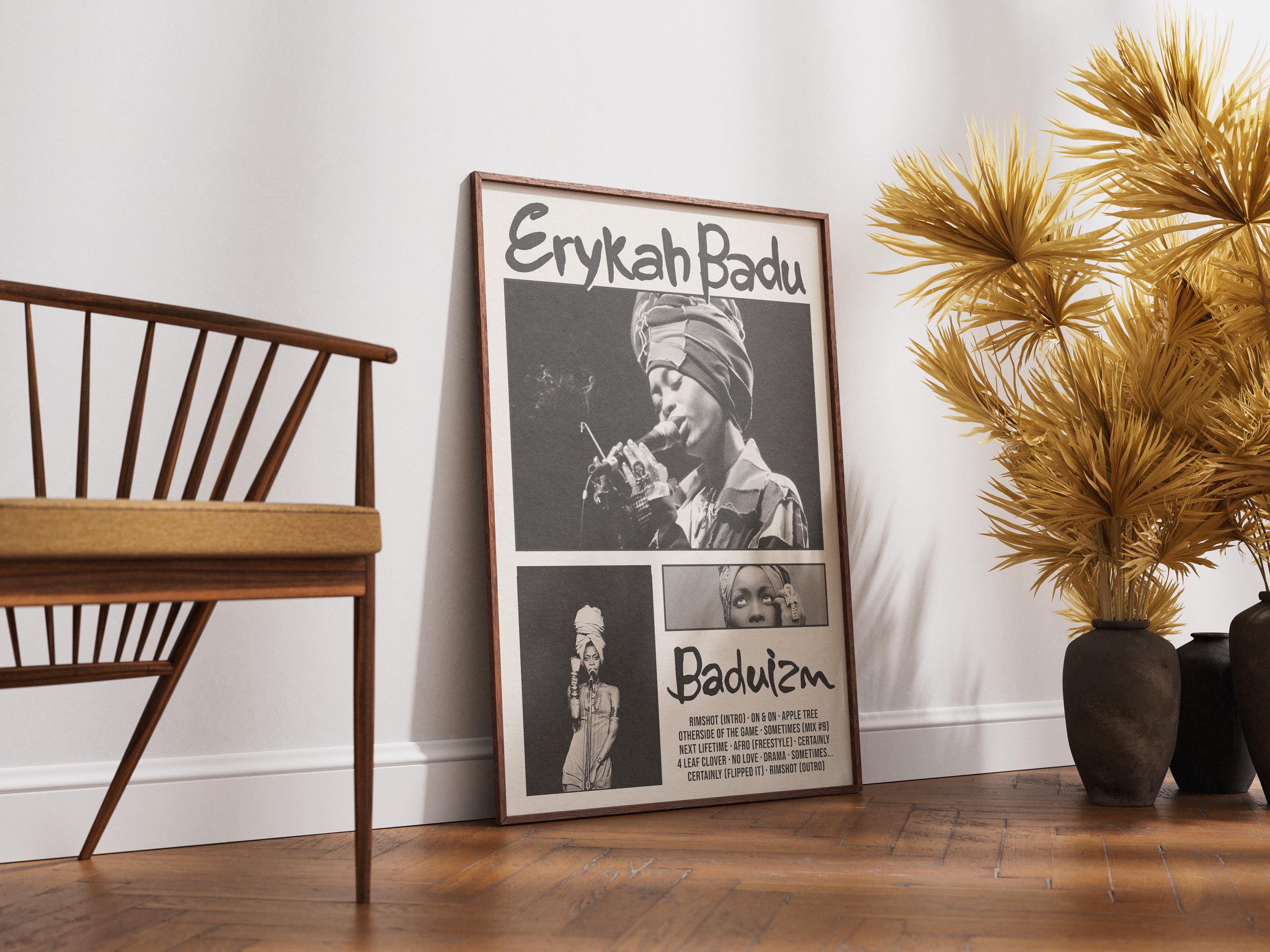 Erykah Badu Baduizm Poster | Retro 90s Neo-soul Album Art Print - Etsy