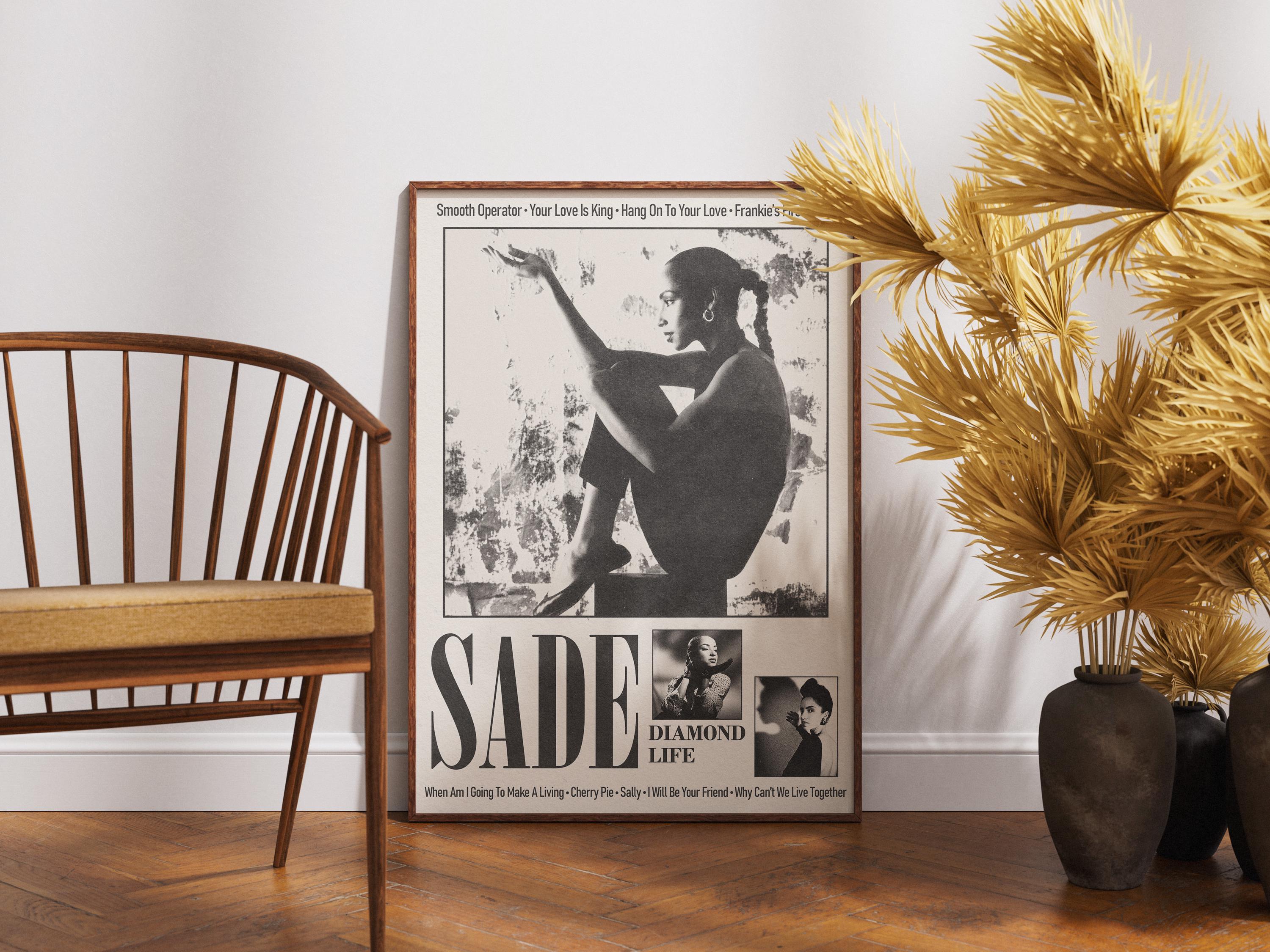 流行に  Music Vintage | Poster Album Life Diamond - Sade Wall Etsy - Art ミュージシャン