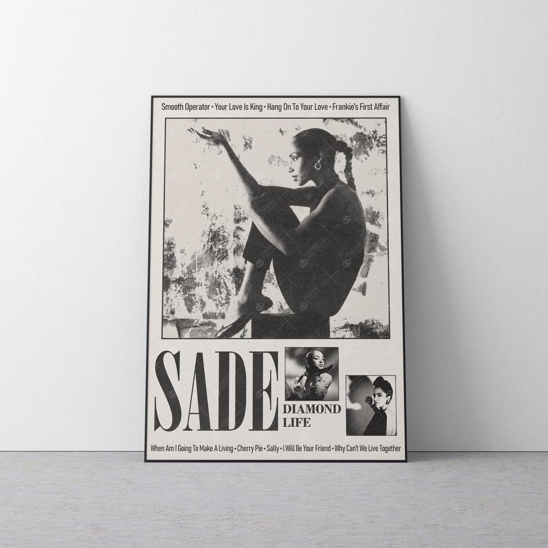 SADE DIAMOND LIFE ビンテージポスター Sade - Diamond Life Album Poster | Vintage Music Wall Art - Etsy