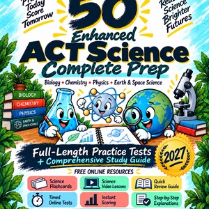 Enhanced ACT Science Complete Prep: PDF Study Guide and 50 Practice Tests