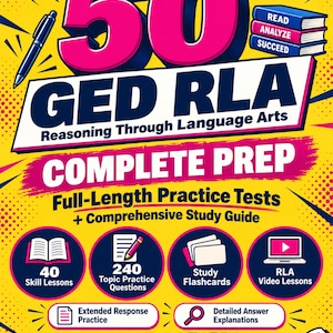 GED Reasoning Through Language Arts (RLA) Complete Prep: 50 Full-Length Practice Tests