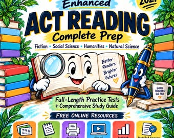 Enhanced ACT Reading Complete Prep: PDF Study Guide and 50 Practice Tests