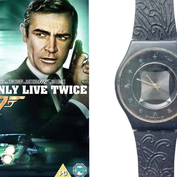 007 Rare Swatch SFB116 You Only Live Twice 2002  | James Bond 007 villain watch | Rare swiss watch with box | Japanese Numbers