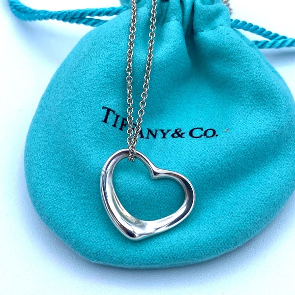 Tiffany & Co Elsa Peretti  Open Heart Pendant Necklace